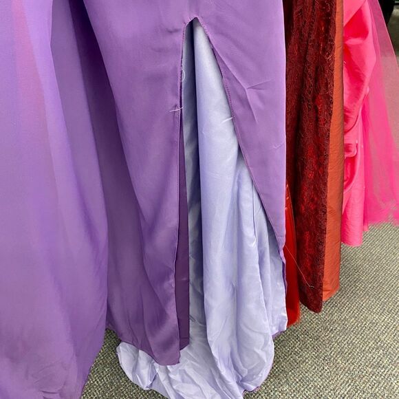 Purple Sz. 8 One Shoulder Beaded Long Dress - Picture 6 of 12